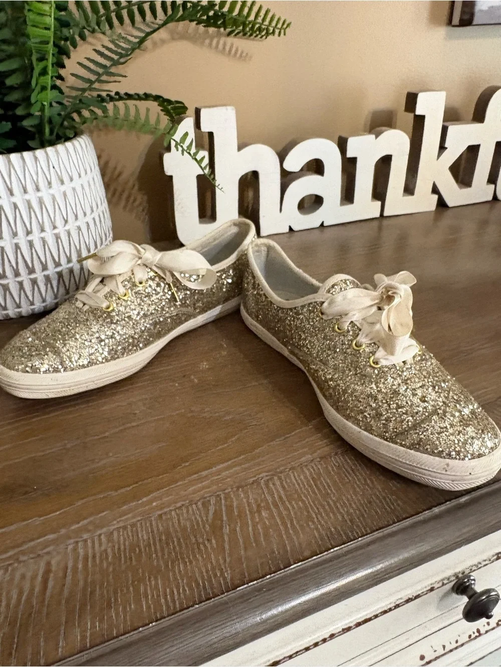 Keds X Kate Spade New York Champion Glitter Sneakers Size 6